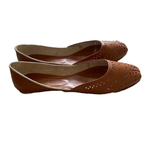 Matiko Shoes Ballet Flats Slip On Camel Light Brown Leather 38.5 / 8.5 Tan - Picture 3 of 7